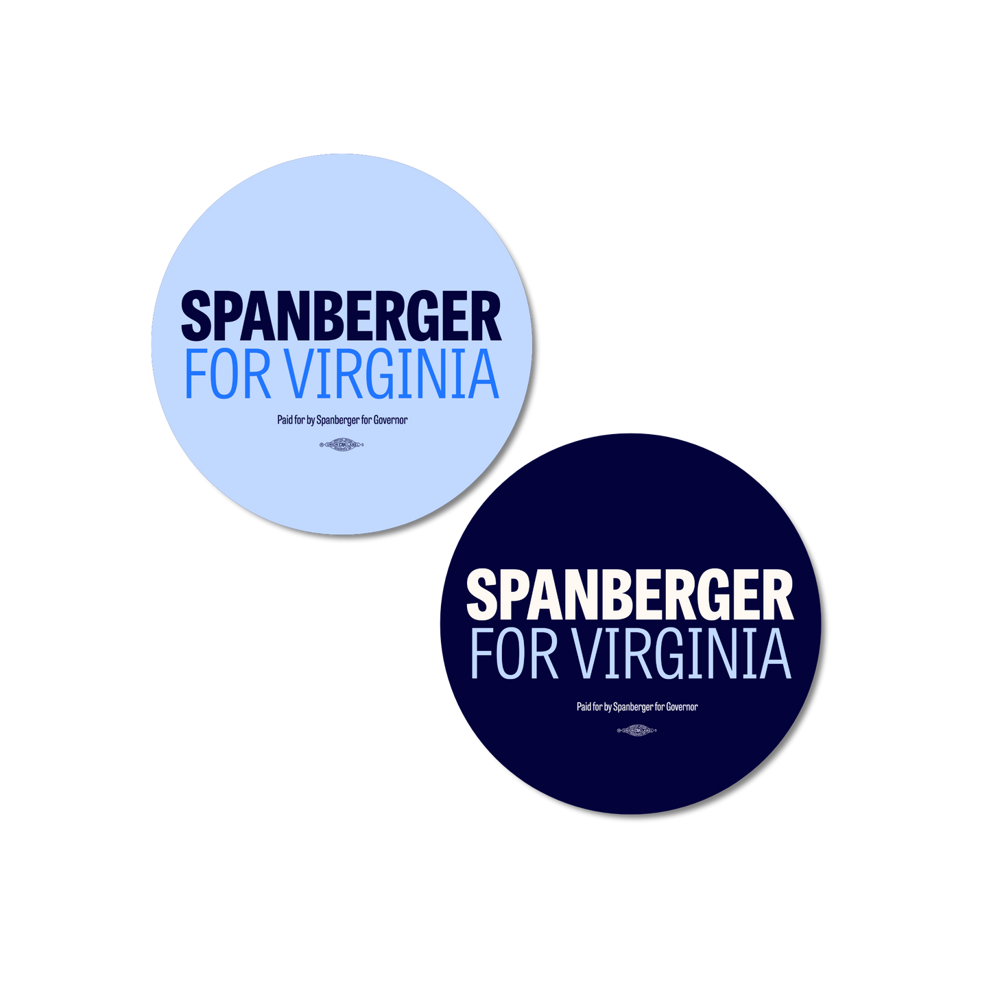 Slim Spanberger for Governor Logo 3" Round Sticker Set